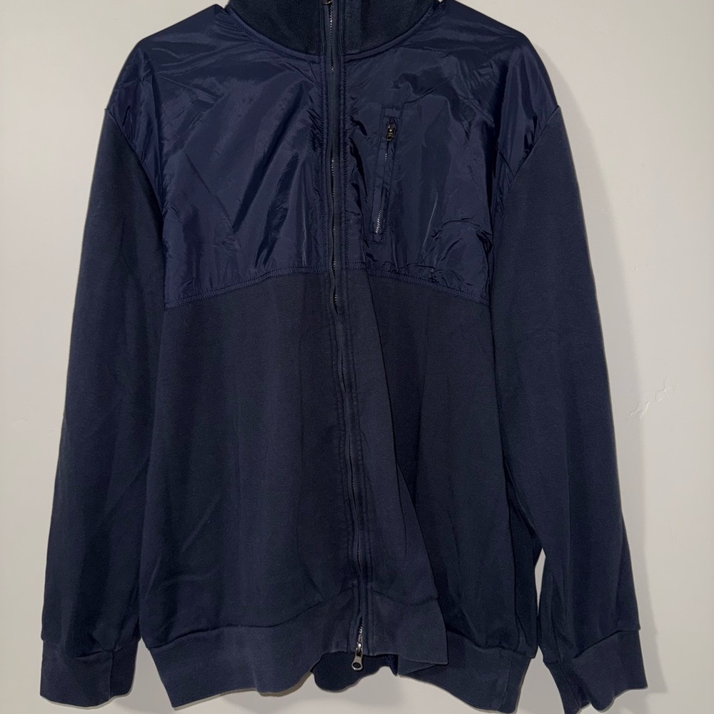 Saks on‎ Fifth Black label Black Zip Up Jacket 100% cotton int 100% nylon ext - Picture 5 of 5